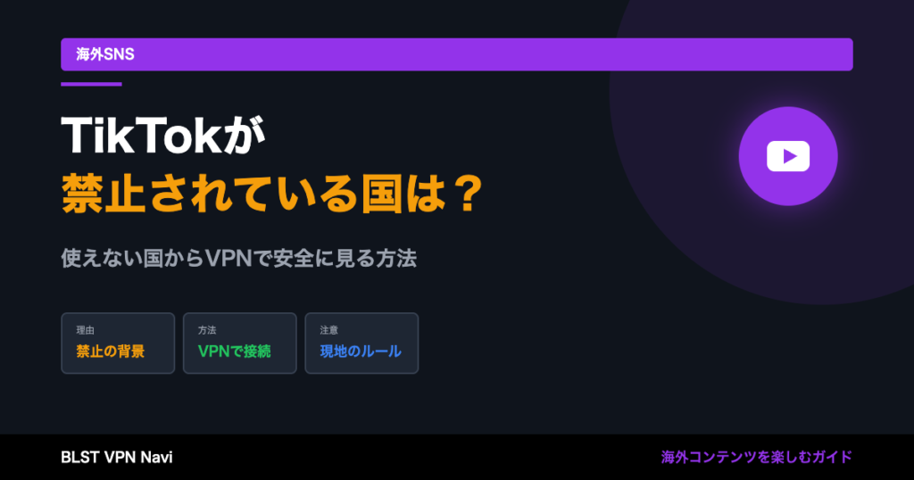 TikTokが禁止されている国は？使えない国からVPNで見る方法