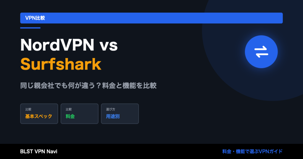 NordVPN vs Surfshark 徹底比較【2026年】どっちを選ぶべきか