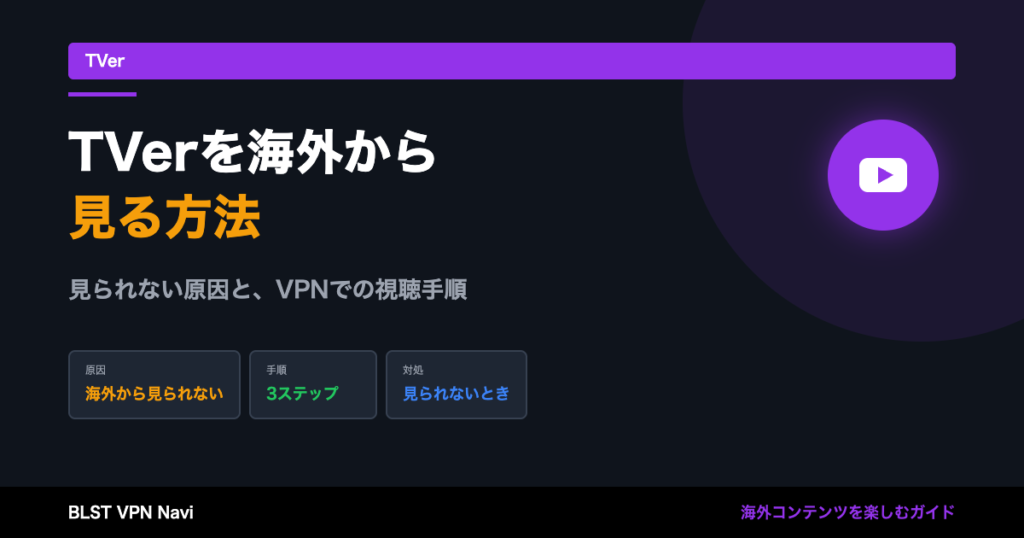 TVerを海外から見る方法|VPNで簡単3ステップ